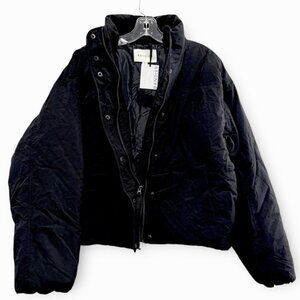 New! Bandier Puffer Black Jacket Sz S